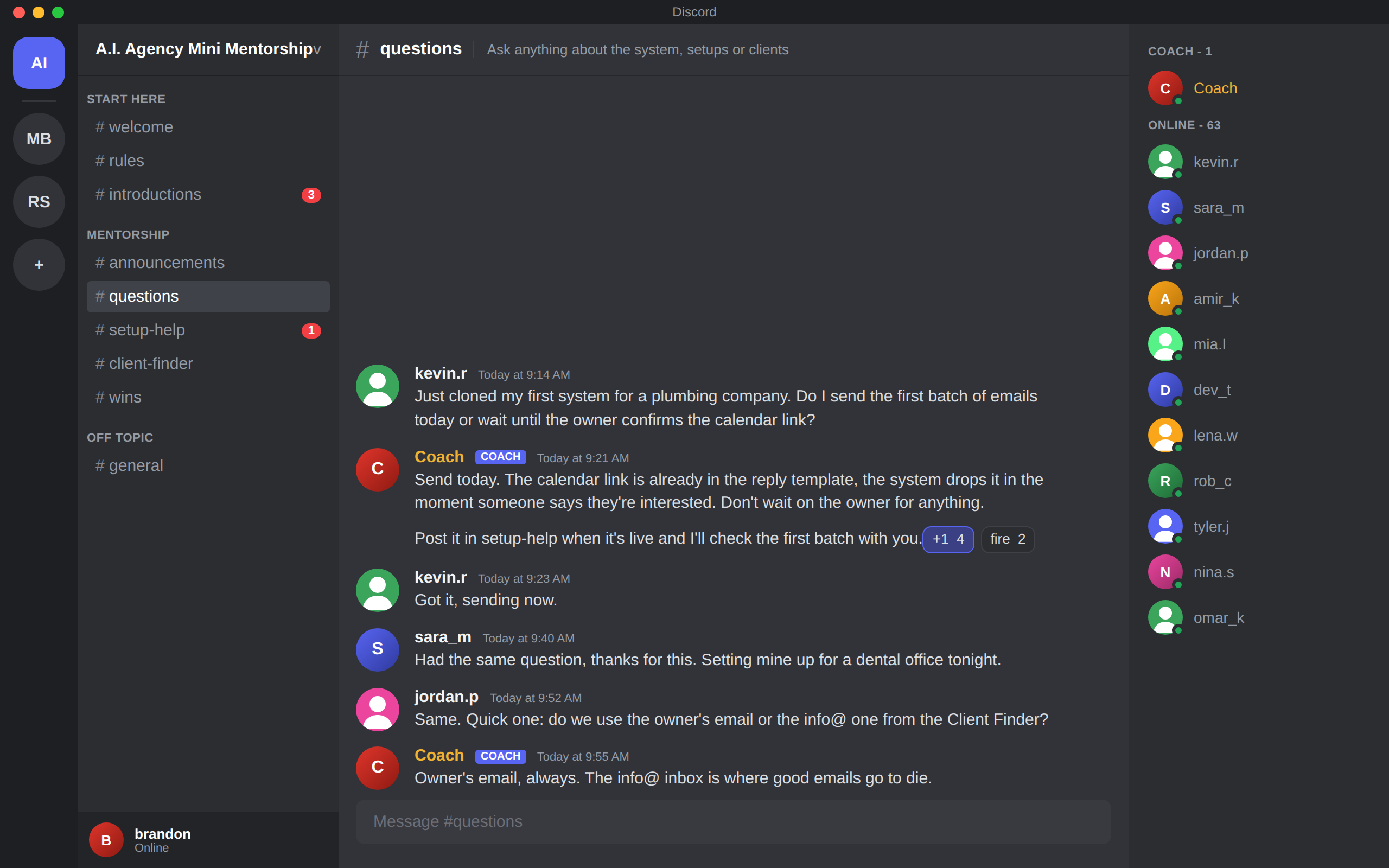 The A.I. Agency Mini Mentorship community