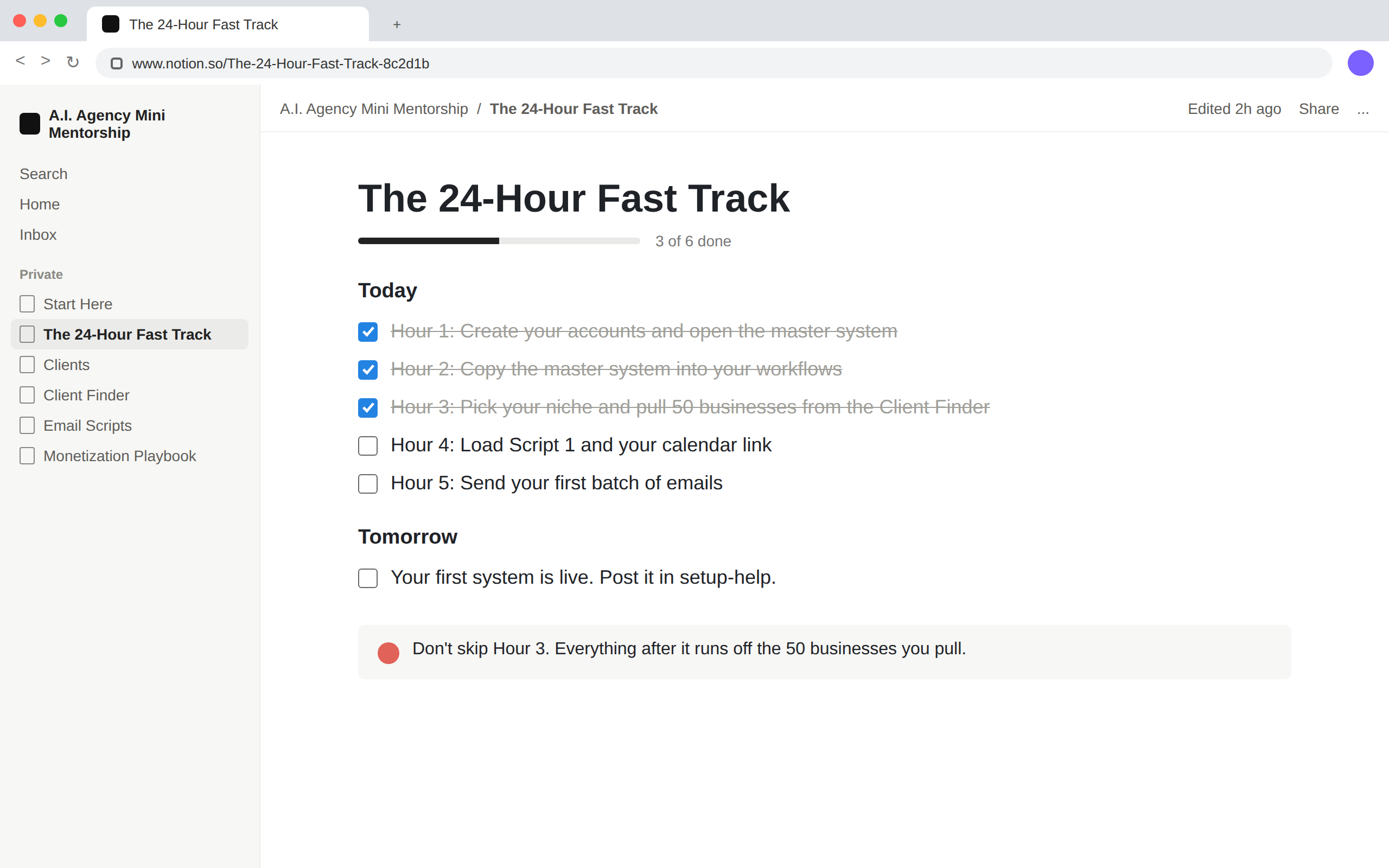 The 24-hour fast track