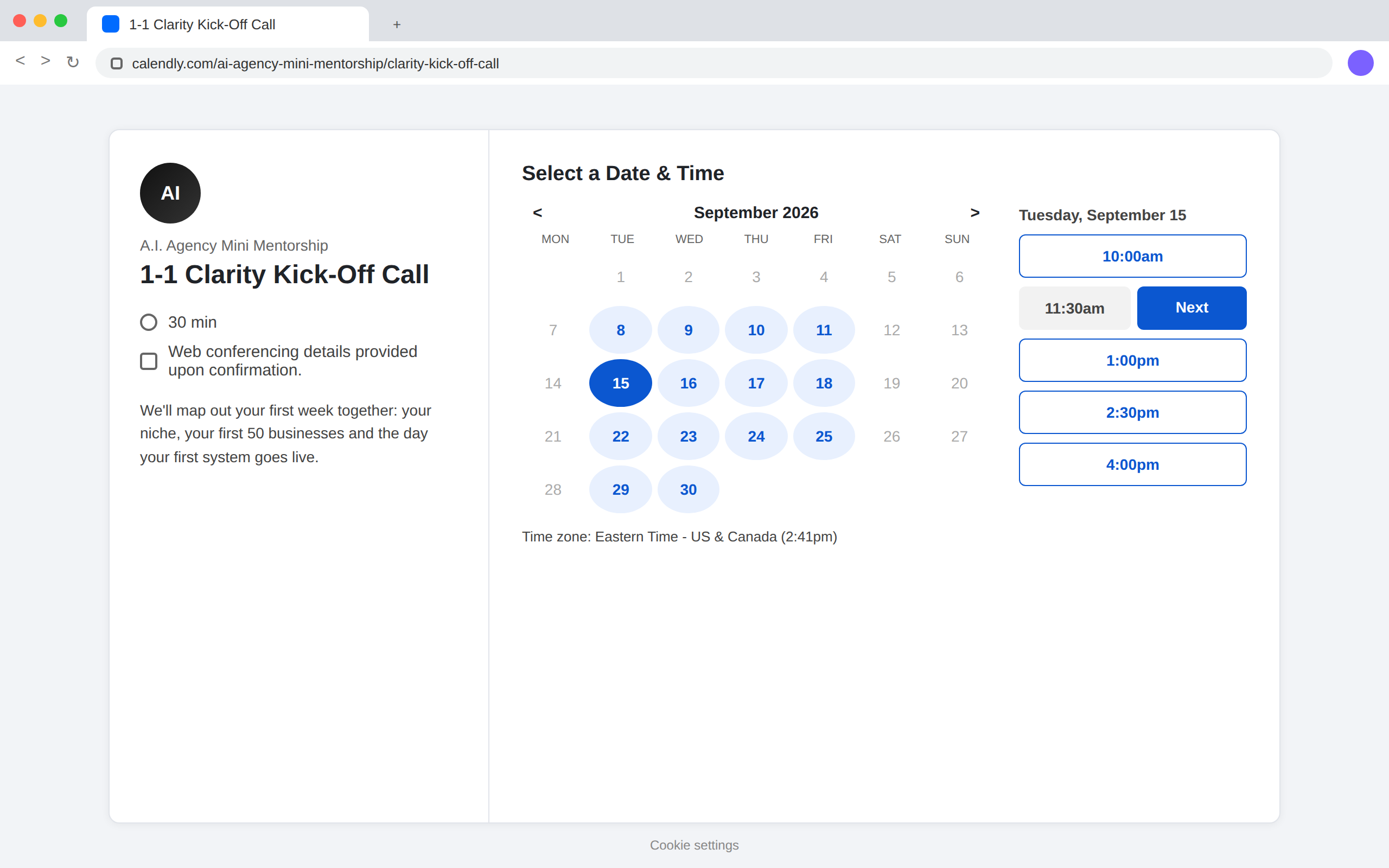 The 1-1 clarity kick-off call