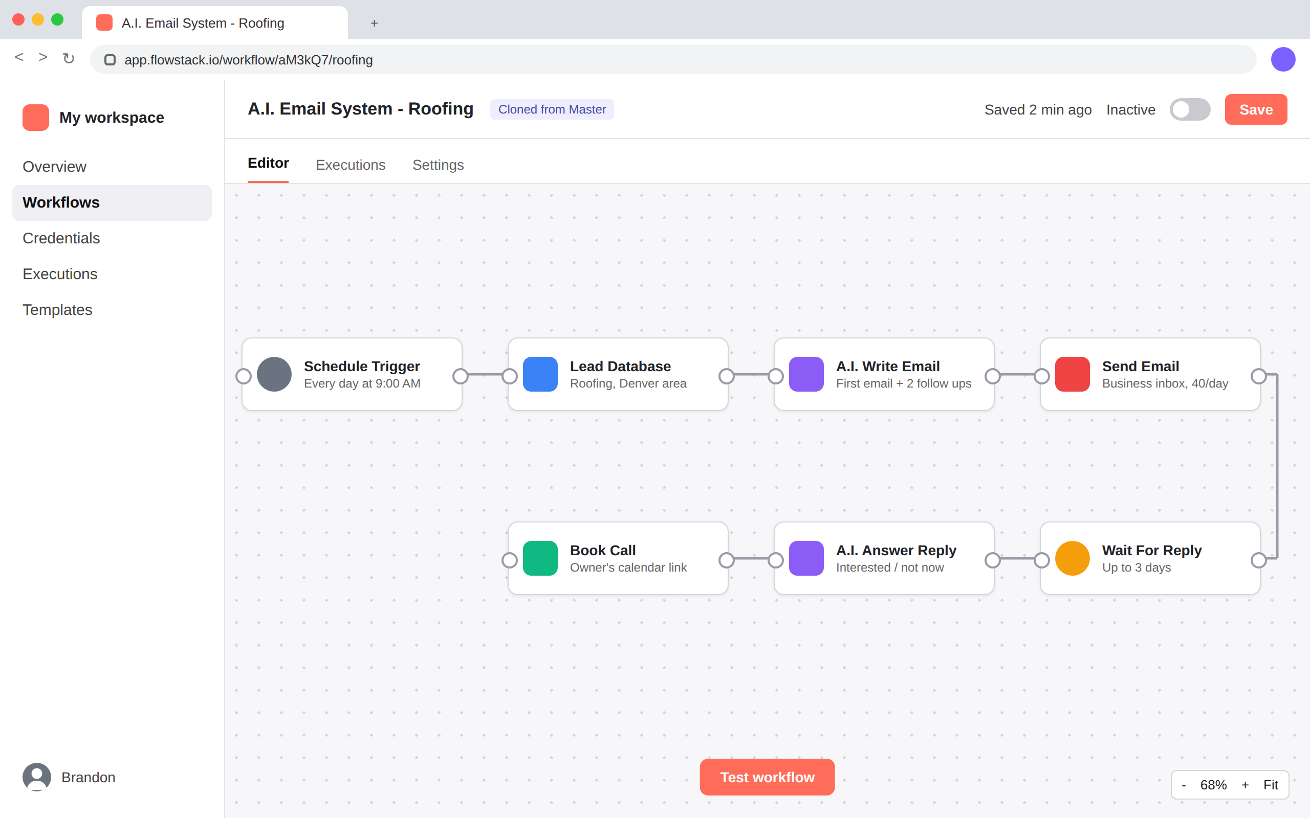The A.I. email system board