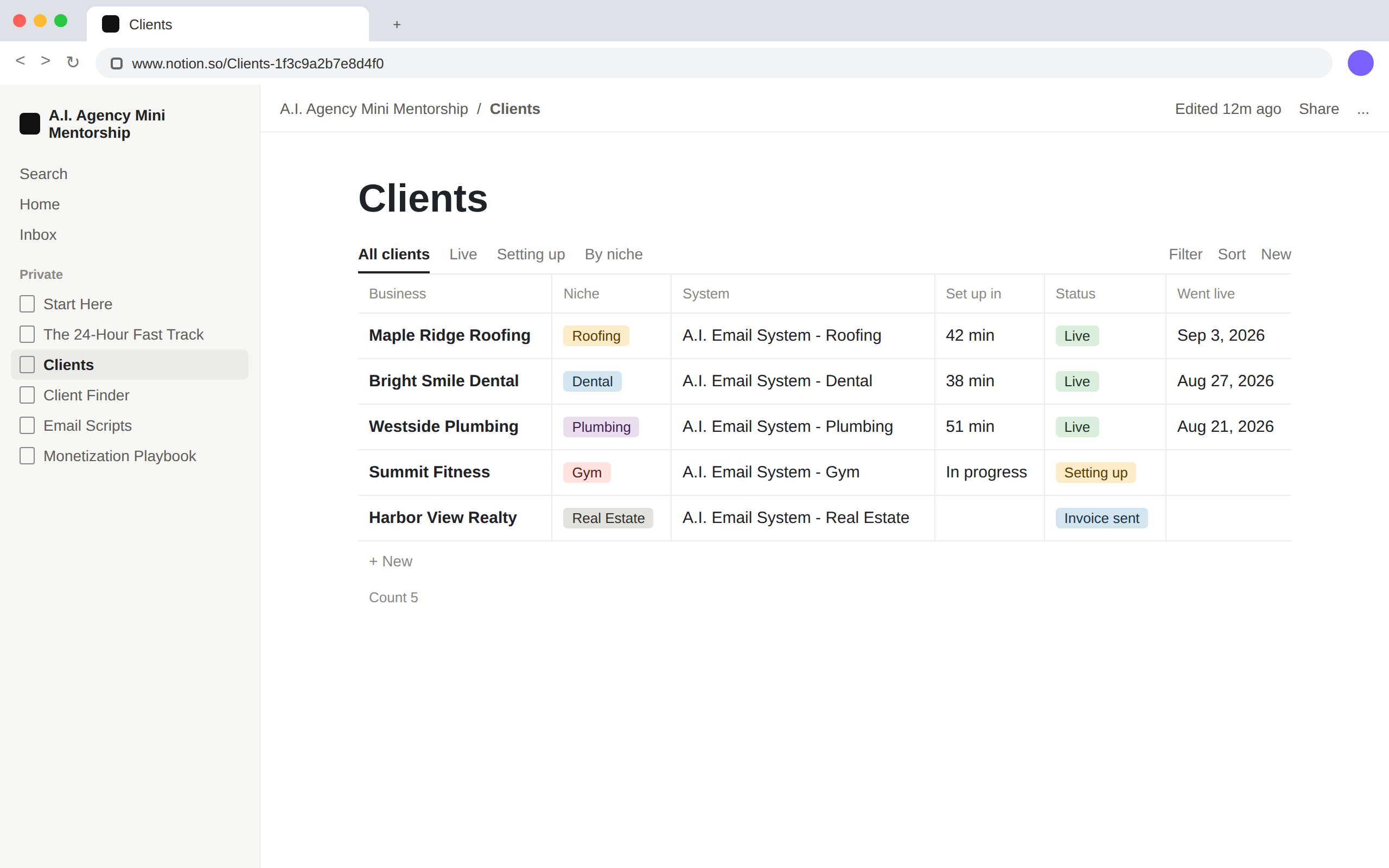 Multiple setup payments stacking up